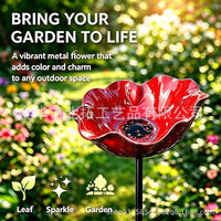 Outdoor Metal Flower Bird Feeder & Waterer for Garden Decoration