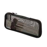 Black Mesh Travel Makeup Brush Bag Portable Eyeliner Eyebrow Pen Holder Eyeshadow Powder Brush Organizer