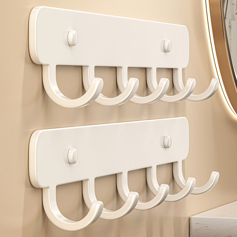 Self-Adhesive Wall Mounted Hook Rack for Bathroom, Kitchen, and Entryway
