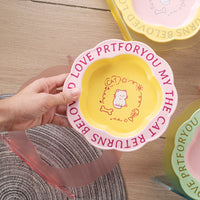 Ceramic Cat Bowl with Elevated Acrylic Stand, Anti-Tipping Pet Food and Water Dish for Neck Protection