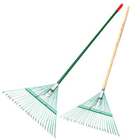 Garden Leaf Rake with Steel Tines for Lawn and Yard Cleanup