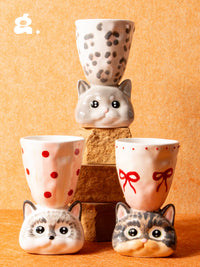 CONGSTUDIO Cute Cat Ceramic Mug Wine Glass Creative Cartoon Gift