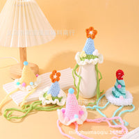 Pet Knitted Birthday Hat for Cats and Small Dogs, Cute Festival Photo Prop
