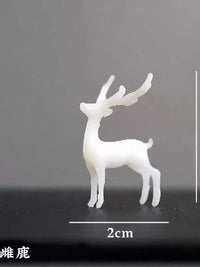 Miniature Deer Figurines for Moss Terrariums and Aquariums