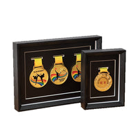 Wooden Medal Display Frame for Marathon Awards & Badges - Tabletop or Wall Mount