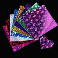 Glitter Origami Paper Set for Kids' DIY Crafts - Pearlescent, Laser, and Quicksand Effects