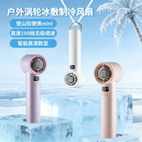 Portable Semiconductor Cooling Handheld Fan with Ice Compress, USB Rechargeable Mini Outdoor Fan