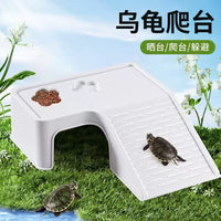 Turtle Basking Platform with Integrated Filter and Ramp for Aquarium