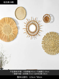 Bohemian Rattan Woven Wall Decor for Home, Living Room, Bedroom, and Dining Area