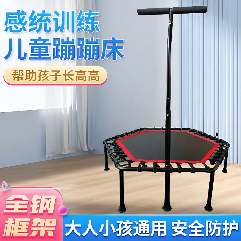 45-inch Hexagonal Fitness Rebounder Trampoline for Indoor/Outdoor Use