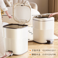 Large Capacity Pedal Bin with Silent Soft-Close Lid for Home, Bathroom, Living Room, Bedroom, Kitchen