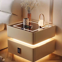 Smart Nightstand, E0 Grade Eco-Friendly Pine Wood, Luxury Internet Celebrity Style, 2026 New Model