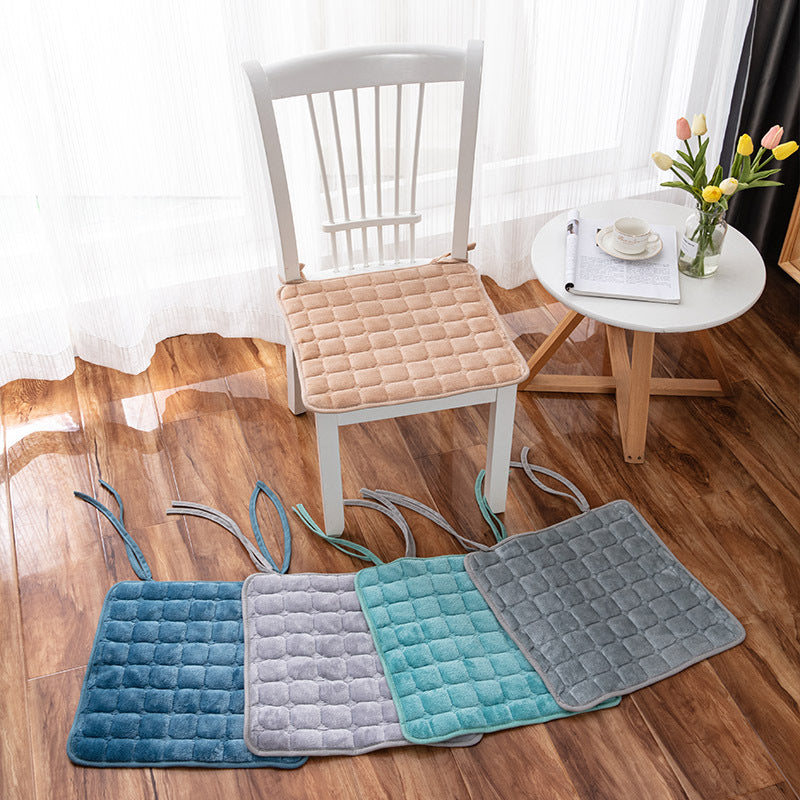Plush Dining Chair Cushion with Ties for Home and Restaurant