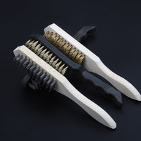 Wire Brush Set with Wooden Handle for Polishing, Rust Removal, and Industrial Cleaning