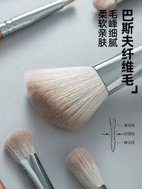 12-Piece Professional Makeup Brush Set for Eyeshadow, Powder, Blush, and Contour
