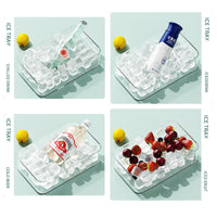 Press-Type Ice Cube Tray with Lid for Easy Release, 8-Grid Ice Maker for Drinks & Sports Bottles