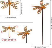 Metal Butterfly and Bee Garden Stakes, Rusty Iron Art Decor for Yard and Patio