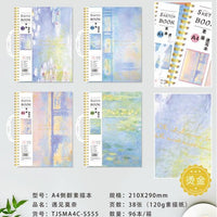 A4 Kraft Paper Sketchbook with Hardcover for Students, Top/Side Spiral Bound Drawing Pad