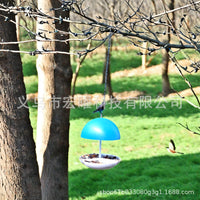 Mushroom-Shaped Hanging Wild Bird Feeder for Outdoor Garden and Yard, Rainproof Dome Design