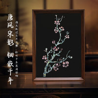 DIY Shell Inlay Picture Frame Kit with A4 Vintage Frame, Desktop Ornament for Home and Office, Creative Gift