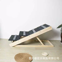 Adjustable Wooden Pet Ramp for Dogs - Non-Slip Sofa Ladder for Small to Large Pets