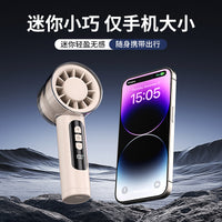 Mini Handheld Semiconductor Cooling Fan with LED Display, Portable USB Rechargeable Personal Fan for Outdoor Use