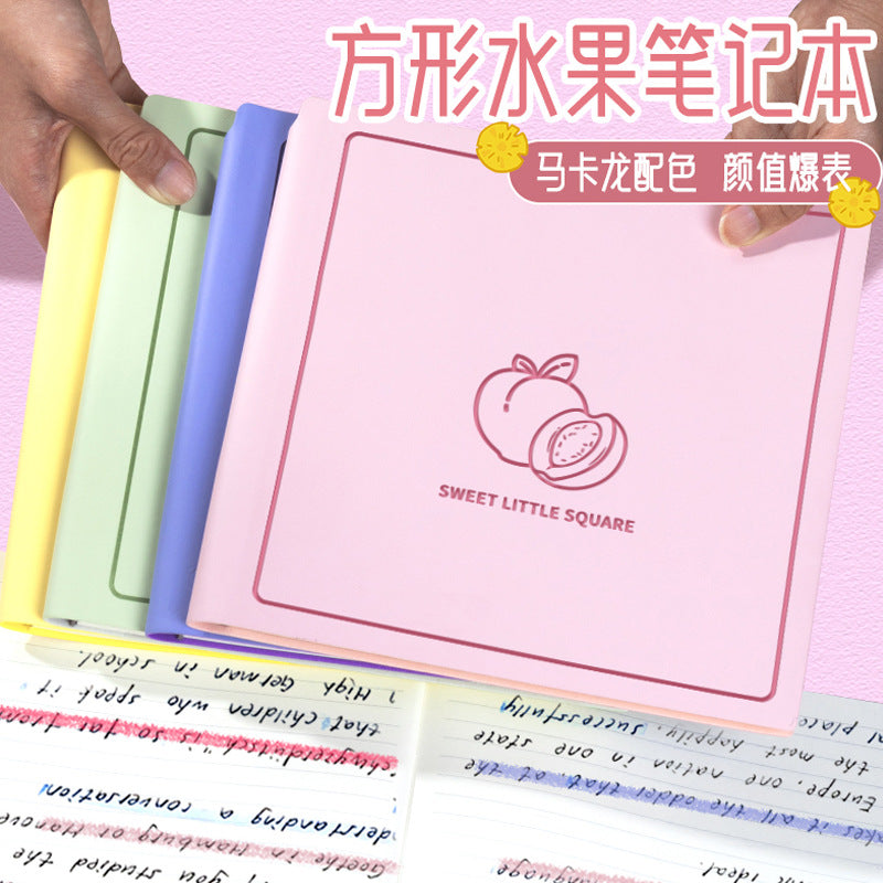 A5 Square Fruit Notebook Sketchbook Soft Cover Lined Journal Macaron Color