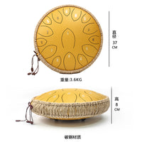 14-inch 15-Note Steel Tongue Drum Percussion Instrument for Students and Meditation