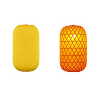 Chinese Style Bamboo Woven Oil Paper Lantern Pendant Light for Restaurant Teahouse Hotpot Shop