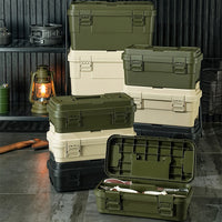 Portable Multi-layer Storage Box with Handle for Tools, Camping, and Car Organization