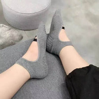 2 Pairs Women's Yoga Pilates Socks Non-Slip Breathable Cotton Grip Socks for Home Fitness