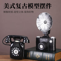 Retro American Style Camera & Sewing Machine Model Ornaments for Home Decor and Photography Props