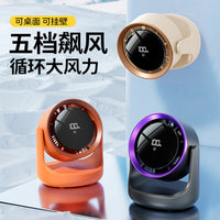 Portable USB Rechargeable Desk Fan with LED Light, Quiet Air Circulator with Ice Compress Function for Home Office