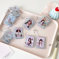Cartoon Mini Photo Album Keychain for 2-inch Photos and ID Cards