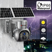 Outdoor Dual Solar Panel WiFi PTZ Battery Camera Wireless Low Power Long Standby Monitoring