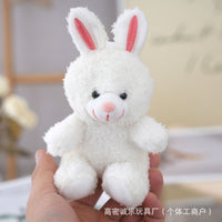 Cartoon Teddy Rabbit Plush Keychain Bag Charm Mini White Bunny Doll Phone Case Accessory