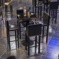 Industrial Style Bar Table and Stool Set for Pubs and Bistros