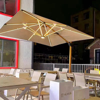 Outdoor Patio Umbrella with Solar LED Lights and Water Base for Garden Balcony Commercial Use