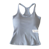 Airy Racerback Halter Camisole with Built-in Bra Pads, Breathable & Versatile Top