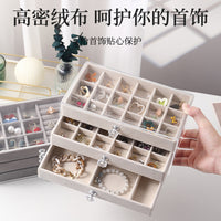 3-Layer Flannel Lined Acrylic Jewelry Box for Earrings Rings Necklaces Anti-Oxidation Storage