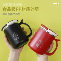 Stainless Steel Coffee Mug with Lid, 500ml Insulated Tea Cup for Office and Home