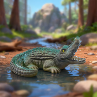 Miniature Alligator Figurines for Aquarium and Garden Decor