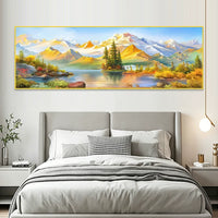 Self-Adhesive Mountain Landscape Wall Art for Bedroom and Living Room Decor