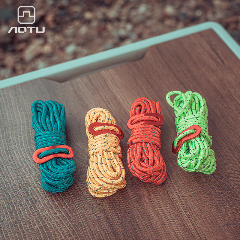 4mm Reflective Guy Ropes for Tents and Tarps - 4-Pack with Storage Bag