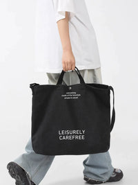 Men's Canvas Messenger Bag Large Capacity Shoulder Handbag for Commute and College