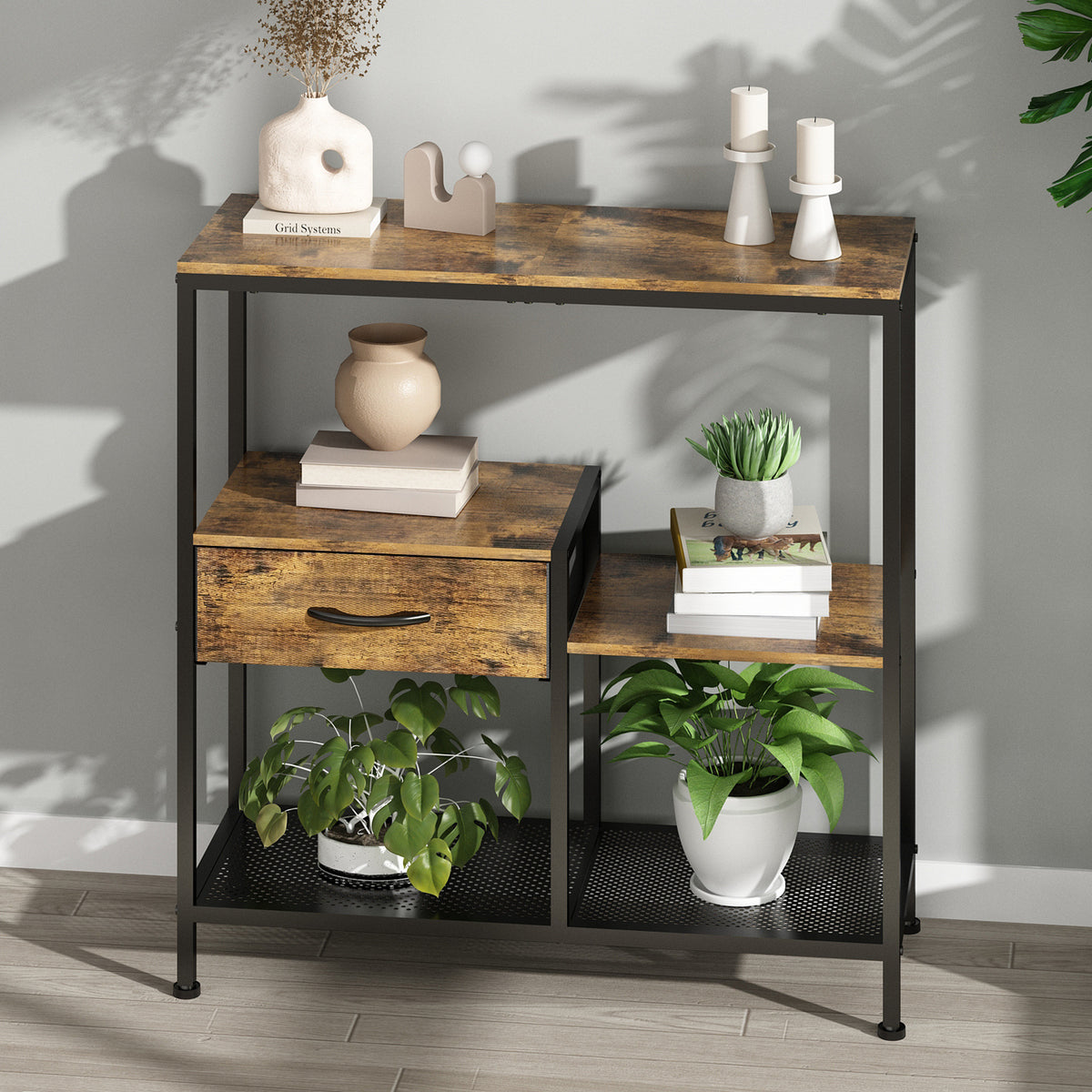 Amazon Standard Living Room Bookshelf Storage Unit Floor-Standing Wall-Leaning Record Magazine Bookcase