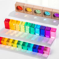 CPC Acrylic Rainbow Building Blocks Stacking Toy for Kids, High Transparency Gemstone Light and Shadow Blocks