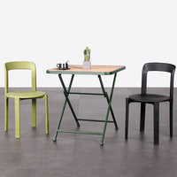 Outdoor Foldable Square Dining Table, Waterproof UV-Resistant Plastic Patio Table for BBQ, Picnics, and Events