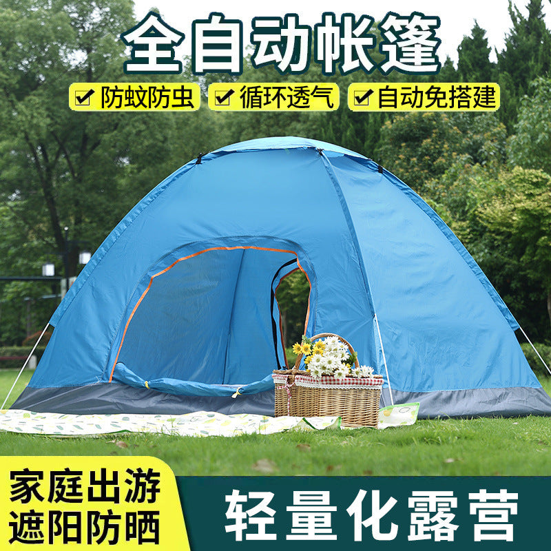 Automatic Pop-Up Camping Tent for 3-4 People, Waterproof, Thickened, Quick Setup for Outdoor Fishing & Overnight Stays