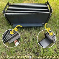 Portable Folding BBQ Grill for Outdoor Camping and Home Use, Detachable Thickened Carbon Steel Barbecue Rack